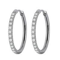 Simple Style Geometric Stainless Steel Rhinestones Hoop Earrings 1 Pair sku image 12
