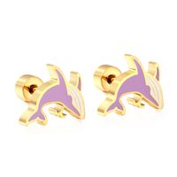 Cute Penguin Dolphin Stainless Steel Ear Studs 1 Pair sku image 15