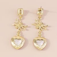 Fashion Heart Shape Spider Alloy Plating Inlay Rhinestones Women's Drop Earrings 1 Pair main image 4