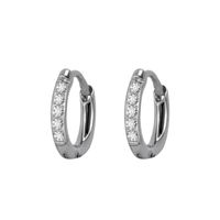 Simple Style Geometric Stainless Steel Rhinestones Hoop Earrings 1 Pair sku image 2