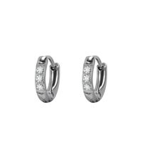 Simple Style Geometric Stainless Steel Rhinestones Hoop Earrings 1 Pair sku image 1