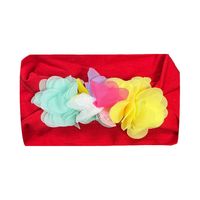 Fashion Color Block Flower Nylon Chiffon Hair Band 1 Piece sku image 9