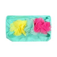 Fashion Color Block Flower Nylon Chiffon Hair Band 1 Piece sku image 10