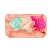 Fashion Color Block Flower Nylon Chiffon Hair Band 1 Piece sku image 2