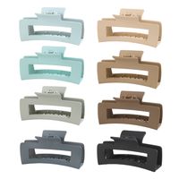 Solid Color Frosted Rectangular Ps Material Hair Clip sku image 166