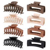 Solid Color Frosted Rectangular Ps Material Hair Clip sku image 159