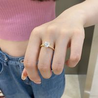 Simple Style Triangle Sterling Silver Plating Zircon Rings main image 2