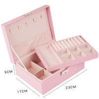 Simple Style Solid Color Pu Leather Jewelry Boxes 1 Piece sku image 1
