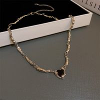 Fashion Heart Shape Copper Inlay Zircon Necklace 1 Piece main image 5