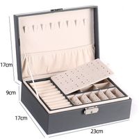 Simple Style Solid Color PU Leather Layered Jewelry Boxes sku image 7