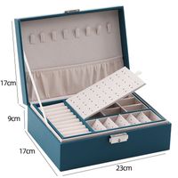 Simple Style Solid Color PU Leather Layered Jewelry Boxes main image 2