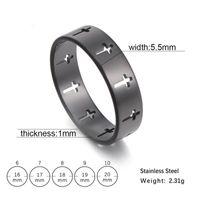 Fashion Geometric Cross Titanium Steel Polishing Rings main image 2