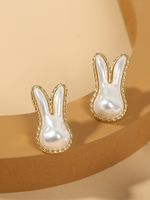 Mignon Lapin Alliage Incruster Acrylique Femmes Des Boucles D'oreilles Collier main image 4