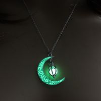 Retro Moon Flower Alloy Luminous Women's Men's Necklace 1 Piece sku image 25