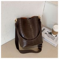 Women's Small Pu Leather Solid Color Crocodile Fashion Bucket String Bucket Bag sku image 6