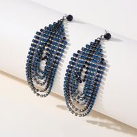 Fashion Geometric Tassel Copper Tassel Rhinestones Drop Earrings 1 Pair sku image 1