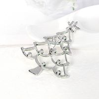 Fashion Christmas Tree Alloy Plating Inlay Rhinestones Unisex Brooches main image 3