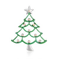 Fashion Christmas Tree Alloy Plating Inlay Rhinestones Unisex Brooches sku image 1