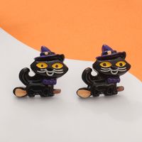 Cartoon Style Pumpkin Cat Ghost Resin Epoxy Women's Ear Studs 1 Pair sku image 2