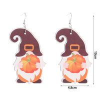 Fashion Pumpkin Maple Leaf Wood Stoving Varnish Women's Drop Earrings 1 Pair sku image 5