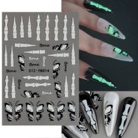Halloween Retro Letter Butterfly Skull Pet Nail Decoration Accessories 1 Piece main image 1