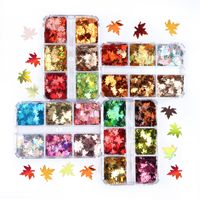 Christmas Fashion Maple Leaf Pet Sequin Nail Decoration Accessories 1 Set main image 2