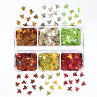 Christmas Fashion Maple Leaf Pet Sequin Nail Decoration Accessories 1 Set sku image 1