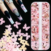 Sweet Heart Shape Flower Butterfly Pet Sequin Nail Decoration Accessories 1 Set main image 2