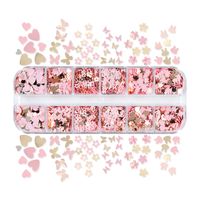 Sweet Heart Shape Flower Butterfly Pet Sequin Nail Decoration Accessories 1 Set sku image 1