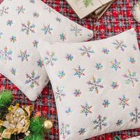 Fashion Snowflake Short Plush Pillow Cases main image 5