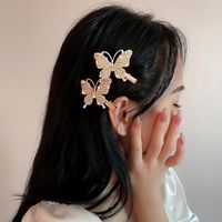 Fashion Butterfly Alloy Inlay Artificial Gemstones Hair Clip 1 Piece main image 4
