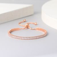 Glam Rectangle Copper Inlay Zircon Bracelets main image 4