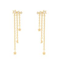 Mode Star Laiton Incruster Zircon Boucles D'oreilles 1 Paire sku image 1