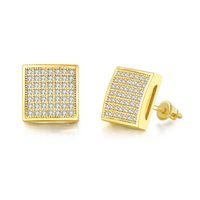 Fashion Square Copper Inlay Zircon Earrings 1 Pair sku image 2
