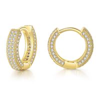 Fashion Circle Copper Inlay Zircon Earrings 1 Pair sku image 2