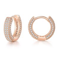 Fashion Circle Copper Inlay Zircon Earrings 1 Pair sku image 1