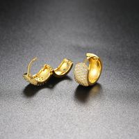 Fashion Geometric Copper Plating Zircon Hoop Earrings 1 Pair main image 4