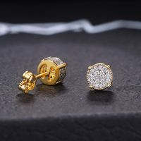 Fashion Geometric Copper Plating Zircon Ear Studs 1 Pair main image 5