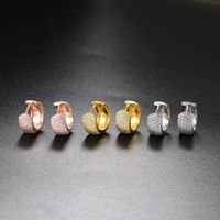 Fashion Geometric Copper Plating Zircon Hoop Earrings 1 Pair main image 2