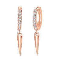 Fashion Circle Copper Zircon Drop Earrings 1 Pair sku image 3