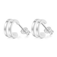 1 Pair Fashion C Shape Copper Artificial Gemstones Ear Studs sku image 2