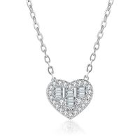 Sweet Heart Shape Copper Rhinestones Necklace sku image 1