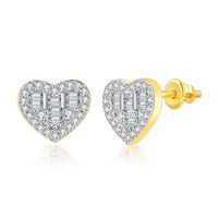 1 Piece 1 Pair Fashion Water Droplets Heart Shape Alloy Plating Rhinestones Zircon Women's Earrings Necklace sku image 4