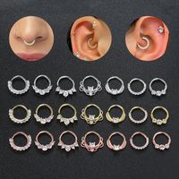 Fashion Round Copper Plating Zircon Nose Ring 1 Piece main image 6