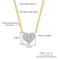 Sweet Heart Shape Copper Rhinestones Necklace main image 3