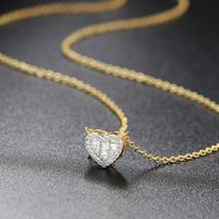 Sweet Heart Shape Copper Rhinestones Necklace main image 2