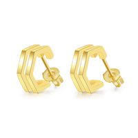 Fashion Geometric Copper Zircon Ear Studs 1 Pair sku image 1