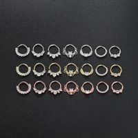 Fashion Round Copper Plating Zircon Nose Ring 1 Piece main image 3