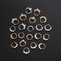 Fashion Round Copper Plating Zircon Nose Ring 1 Piece main image 2