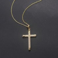 Fashion Cross Copper Inlaid Zircon Necklace main image 6